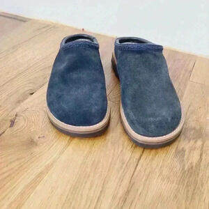 Earthland Suede Mules Slide Clogs Navy Blue EUC Size 8B